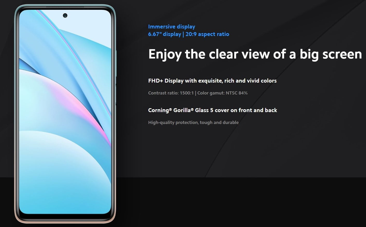 صفحه نمایش می 10 تی لایت 5G