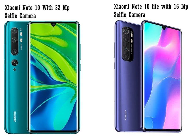 دوربین های سلفی Xiaomi Note 10 lite vs Xiaomi note 10