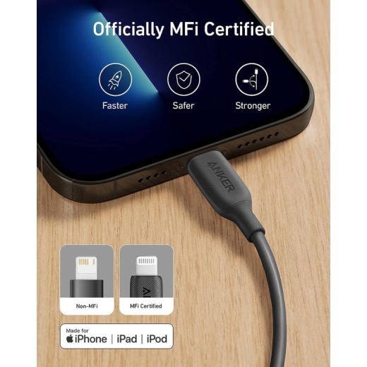 کابل تبدیل USB به لایتنینگ انکر مدل Anker PowerLine III A8812 طول 0.9 متر