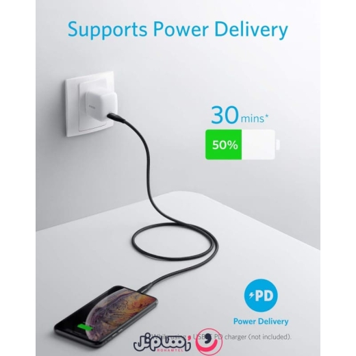کابل تبدیل Type-C به لایتنینگ انکر مدل Anker PowerLine+ II A8652