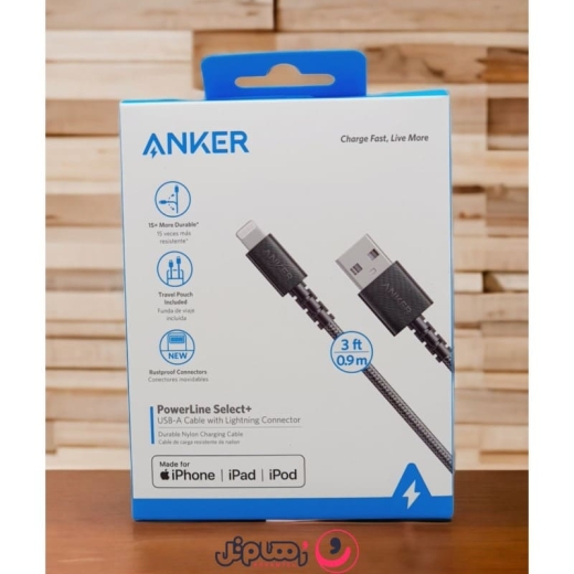 کابل تبدیل USB به لایتنینگ انکر مدل Anker PowerLine Select+ A8012