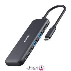 هاب 5 پورت انکر مدل Anker 332 USB-C Hub (5-in-1) A8355 با کابل Type-C
