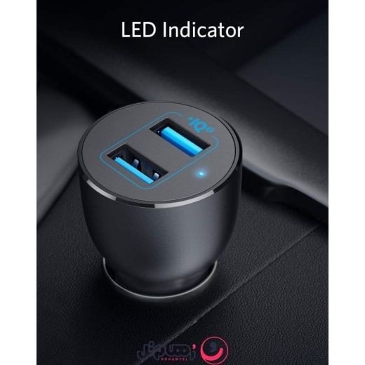شارژر فندکی انکر 36 وات مدل Anker PowerDrive III 2-Port 36W Alloy A2729