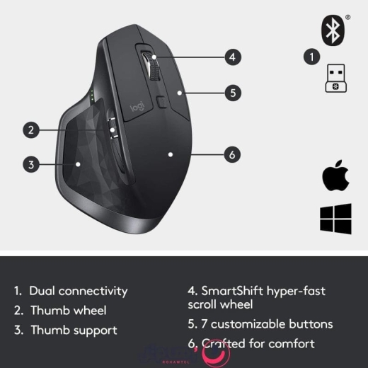 ماوس بی سیم لاجیتک مدل Logitech MX Master 2S