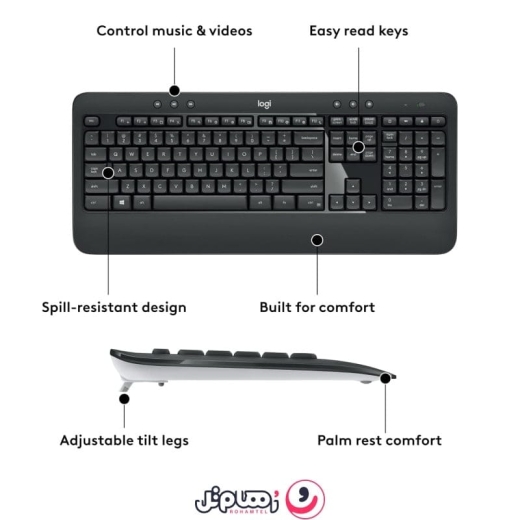 کیبورد و ماوس بی سیم لاجیتک مدل Logitech MK540