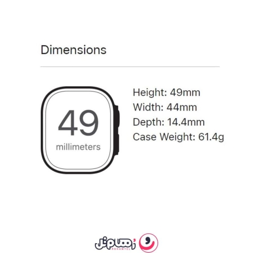 اپل واچ سری اولترا 2 سایز 49mm بدنه تیتانیوم