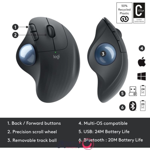 ماوس بی سیم لاجیتک Logitech ERGO M575