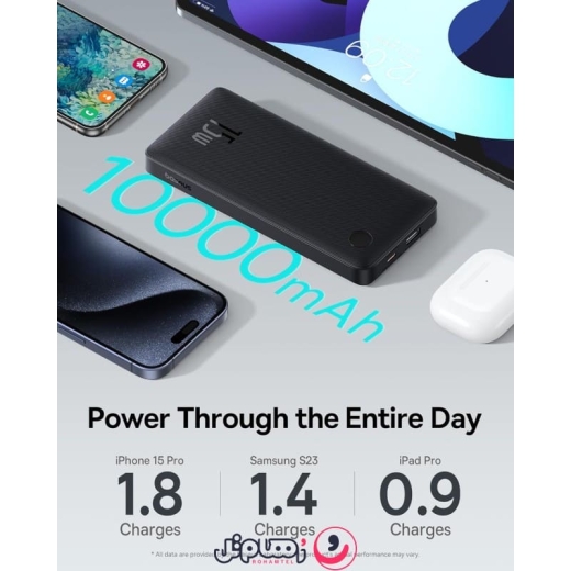 پاوربانک بیسوس مدل Airpow Lite ظرفیت 10,000 میلی آمپر (15W)