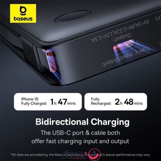 پاوربانک بیسوس مدل Airpow Lite PPAP2-10A ظرفیت 10,000 میلی آمپر (22.5W)