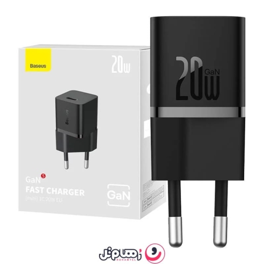 شارژر دیواری بیسوس مدل Baseus GaN5 Fast Charger Mini 1C 20W EU CCGN0501 با توان 20 وات