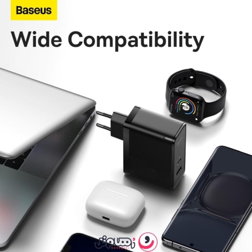 شارژر دیواری بیسوس مدل Baseus GaN5 Pro Fast Charger C+U 100W EU CCGP0902 با توان 100 وات