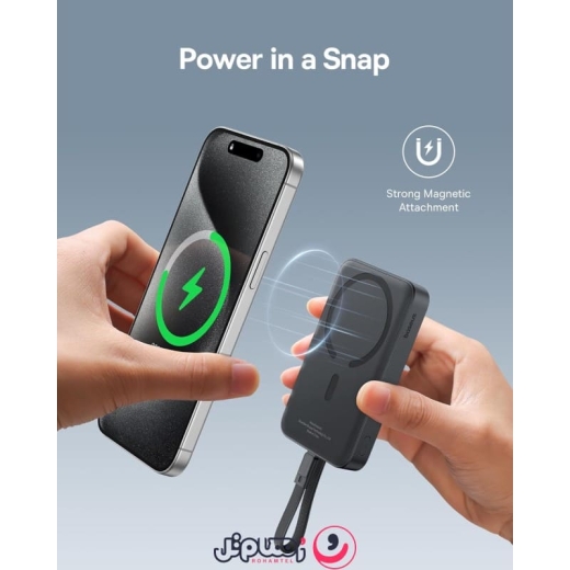 پاوربانک بیسوس مدل Magnetic Mini Wireless ظرفیت 10,000 میلی آمپر (30W)