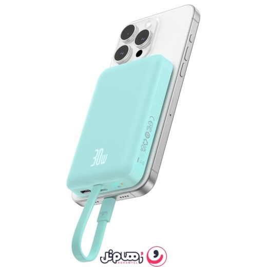 پاوربانک بیسوس مدل Magnetic Mini Wireless ظرفیت 10,000 میلی آمپر (30W)
