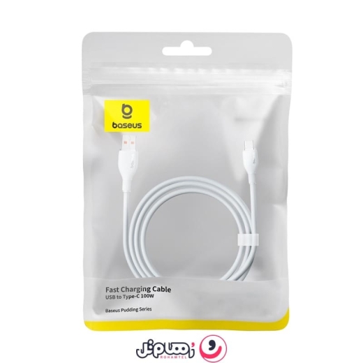 کابل شارژ USB به Type-C بیسوس مدل Pudding CB000054 طول ۱.۲ متر توان ۱۰۰ وات