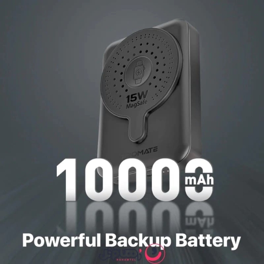 پاوربانک پرومیت مدل POWERMAG-DUO.BLACK ظرفیت 10,000 میلی&zwnj;آمپر ساعت و توان 20 وات