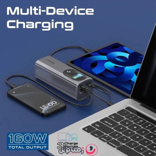 پاوربانک پرومیت مدل TITAN-160 ظرفیت 27,600 میلی&zwnj;آمپر ساعت و توان 160 وات