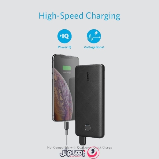 پاوربانک انکر مدل Anker PowerCore Slim A1229 ظرفیت ۱۰,۰۰۰ میلی آمپر و توان 12 وات