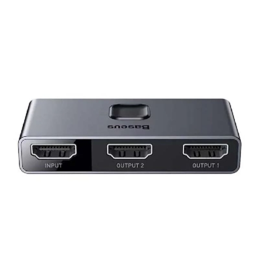 baseus-cahub-bc0g-hdmi-switcher-1 سوییچ HDMI بیسوس Baseus Matrix ۴K دوطرفه ۱ به ۲ و ۲ به ۱ مدل CAHUB-BC۰G