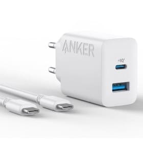 شارژر دیواری انکر 20 وات مدل Anker 20W Charger 2 Port Block B2348 به همراه کابل USB-C به طول 1.5 متر