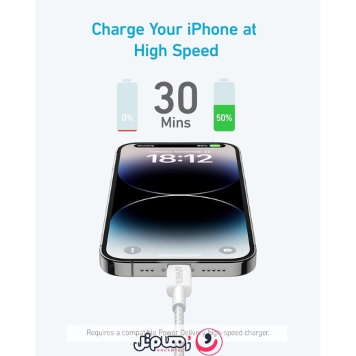 کابل تبدیل Type-C به لایتنینگ انکر مدل Anker 322 USB-C to Lightning A81B5 طول 0.9 متر