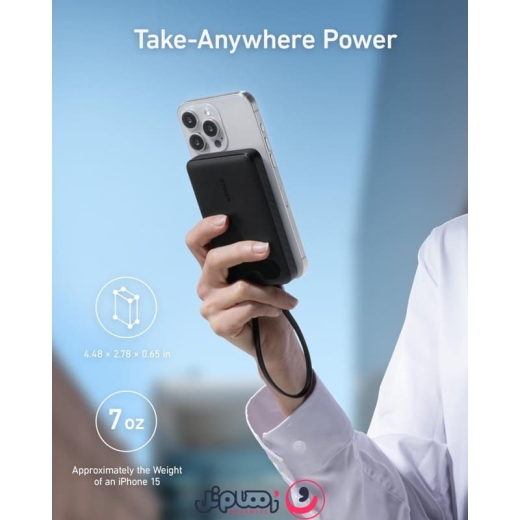 پاوربانک انکر مدل Anker Powercore Power Bank A1257 ظرفیت ۱۰,۰۰۰ میلی آمپر و توان 22.5W وات