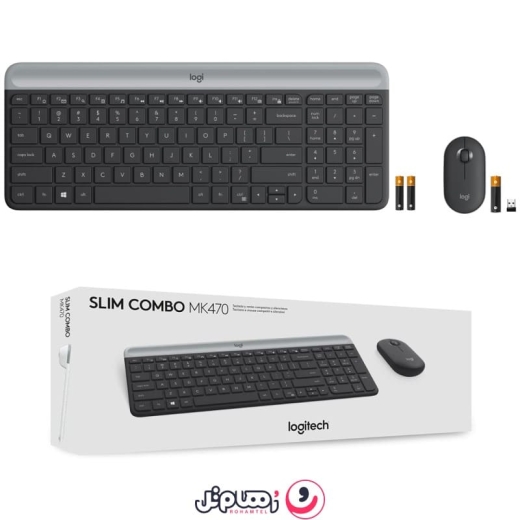کیبورد و ماوس بی سیم لاجیتک مدل Logitech MK470 SLIM