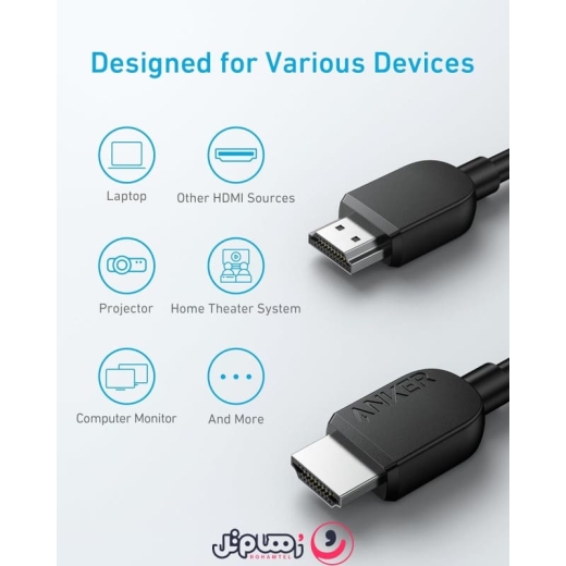 کابل تبدیل HDMI به HDMI انکر مدل Anker HDMI 2.1 Cable A8742 طول 1.8 متر