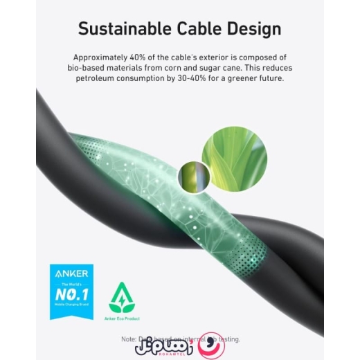کابل تبدیل Type-C به Type-C انکر مدل Anker Bio-Based A80N1 طول 0.9 متر