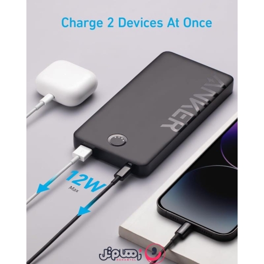 پاوربانک انکر مدل Anker 323 Power Bank A1334 ظرفیت ۱۰,۰۰۰ میلی آمپر و توان 12 وات