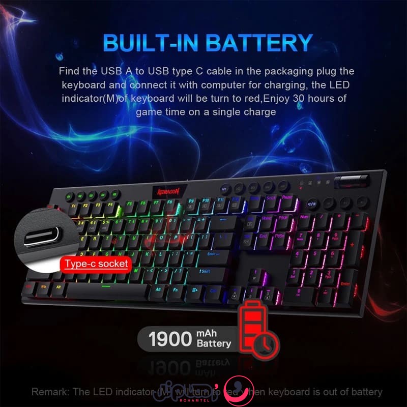 کیبورد مکانیکی ردراگون مدل Redragon Horus Pro K618 RGB