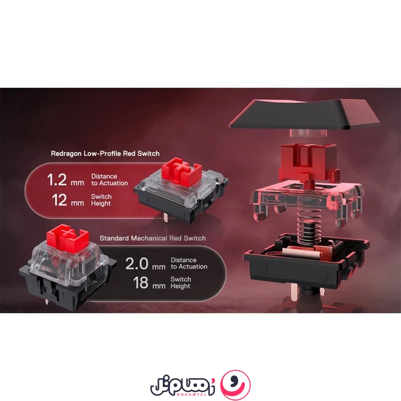 کیبورد مکانیکی ردراگون مدل Redragon Horus Pro K618 RGB