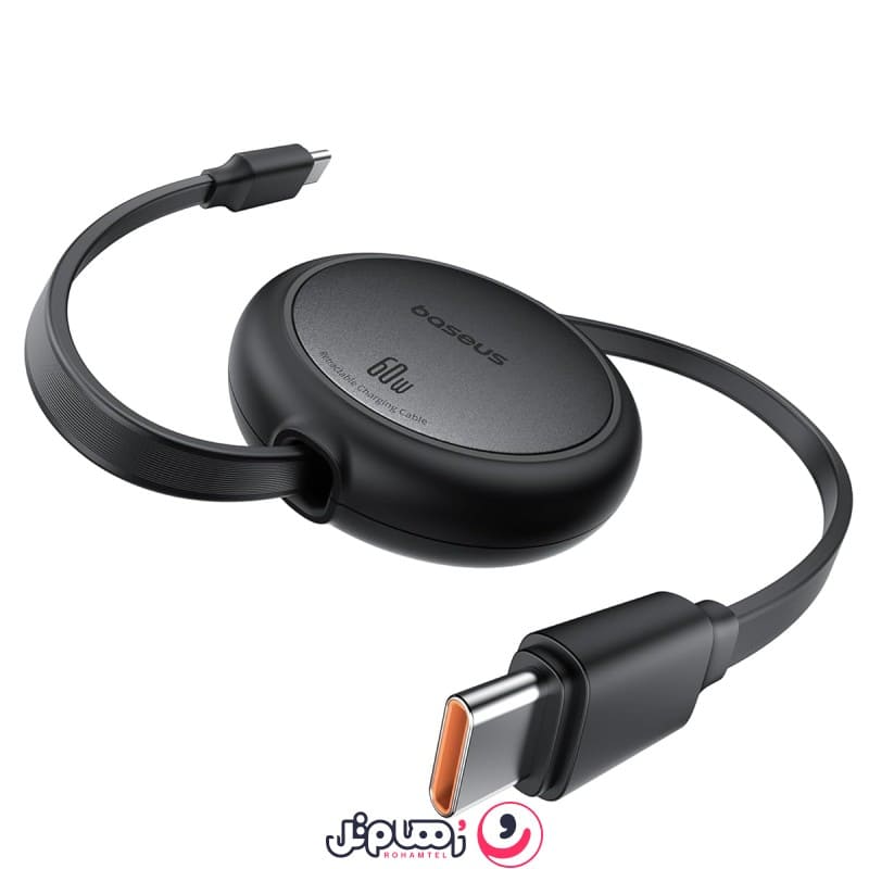 کابل تبدیل USB-C به USB-C بیسوس مدل Free2Pull Mini 60W طول 1 متر با توان 60W