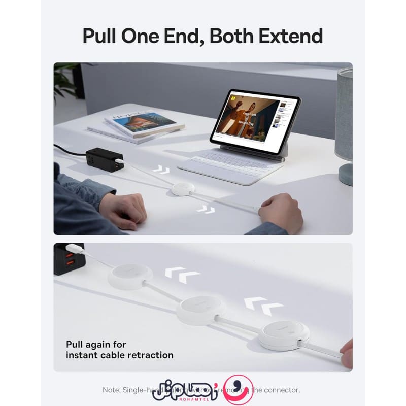 کابل تبدیل USB-C به USB-C بیسوس مدل Free2Pull Mini 60W طول 1 متر با توان 60W
