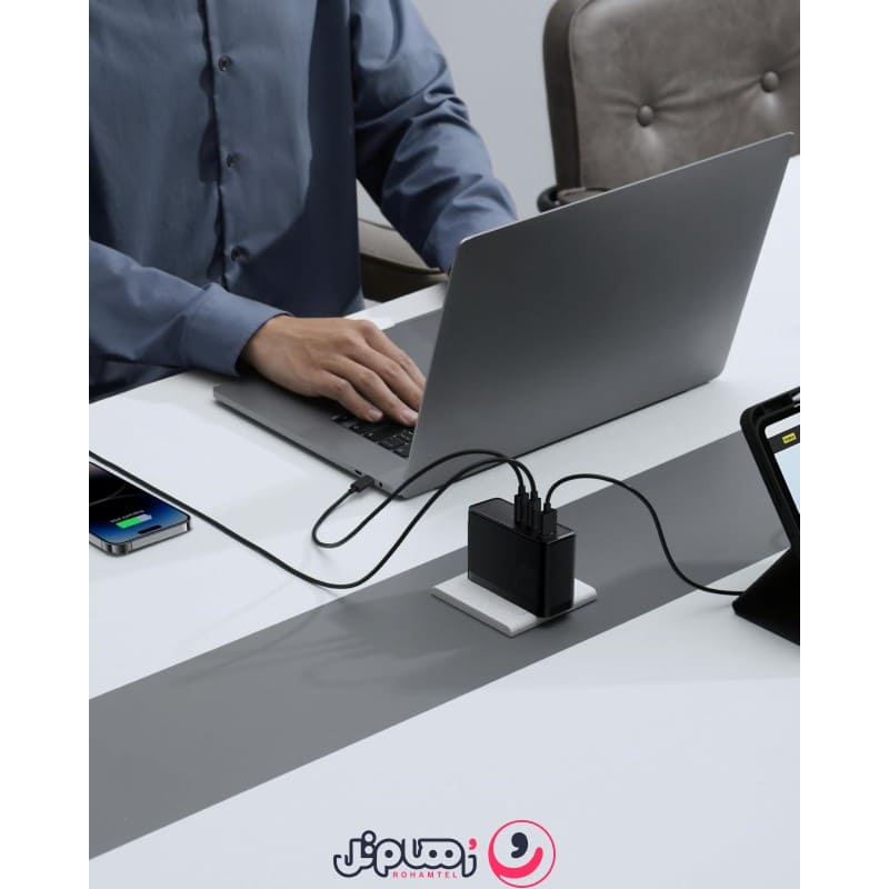 شارژر دیواری 160 وات باسئوس مدل GaN5 Pro به همراه کابل تبدیل USB-C