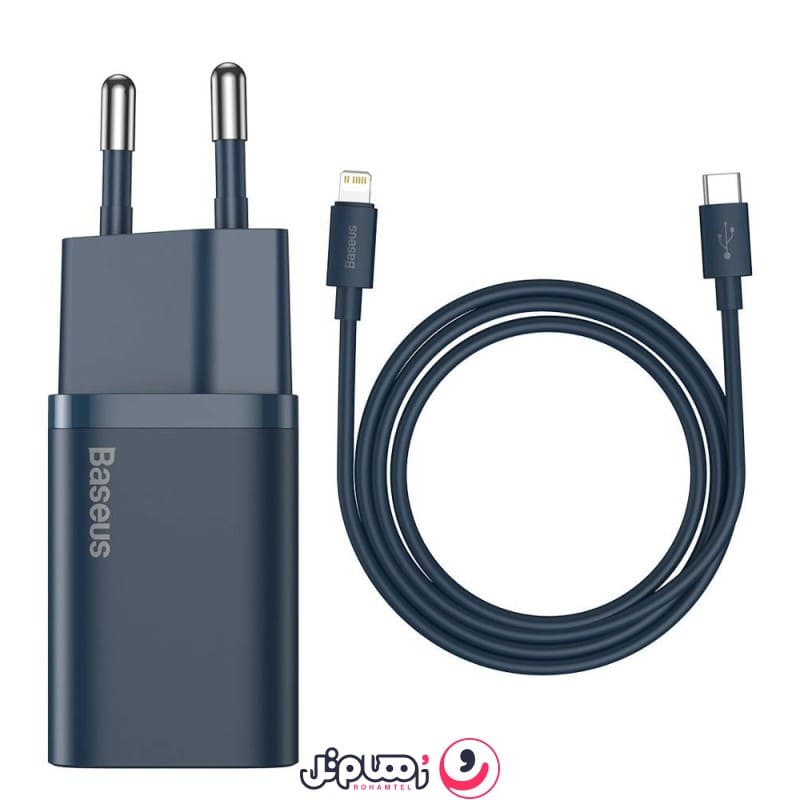 شارژر دیواری باسئوس مدل Super Si 20W به همراه کابل تبدیل لایتنینگ