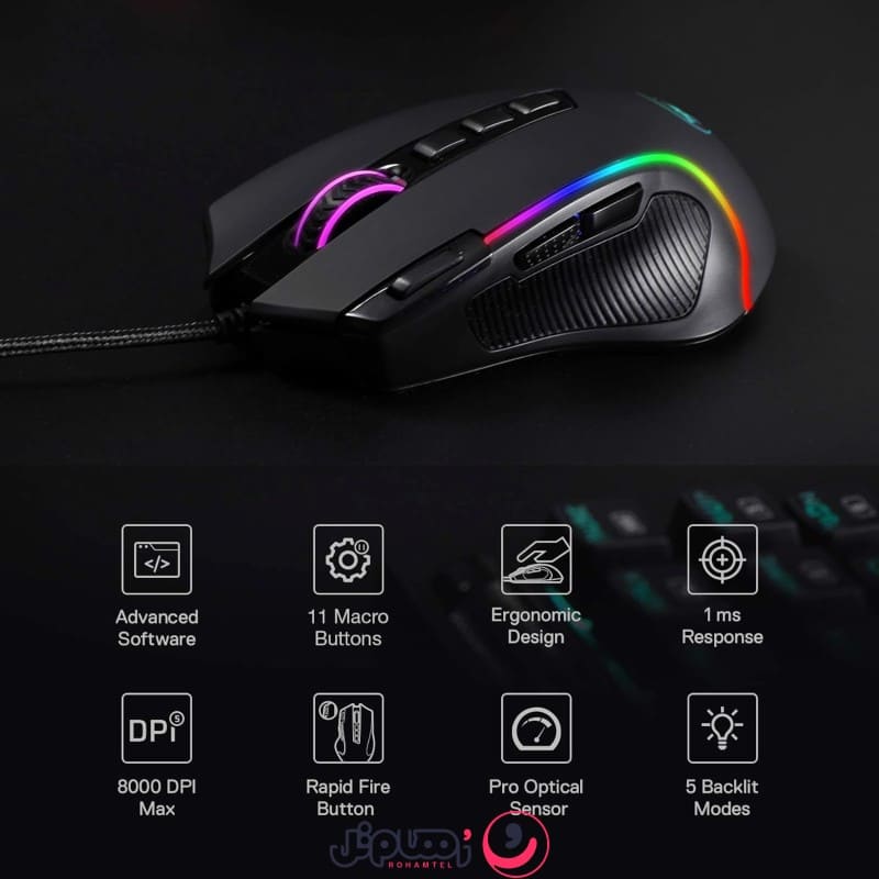 ماوس گیمینگ ردراگون مدل Redragon Predator M612 RGB
