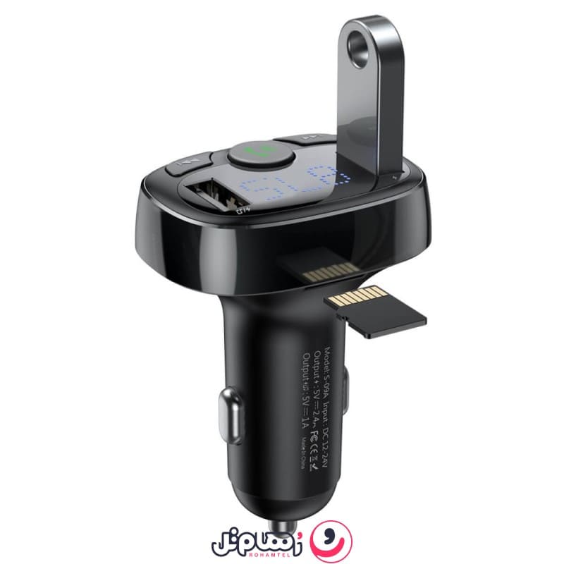 شارژر فندکی بلوتوثی پخش کننده اف ام خودرو باسئوس مدل T Typed S-09A