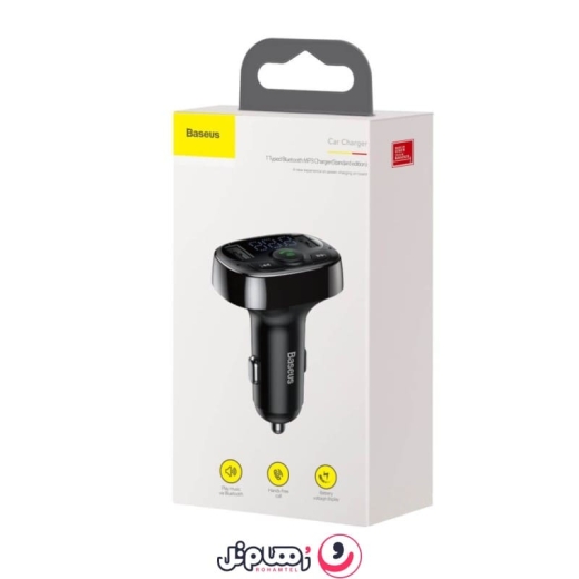 شارژر فندکی بلوتوثی پخش کننده اف ام خودرو باسئوس مدل T Typed S-09A