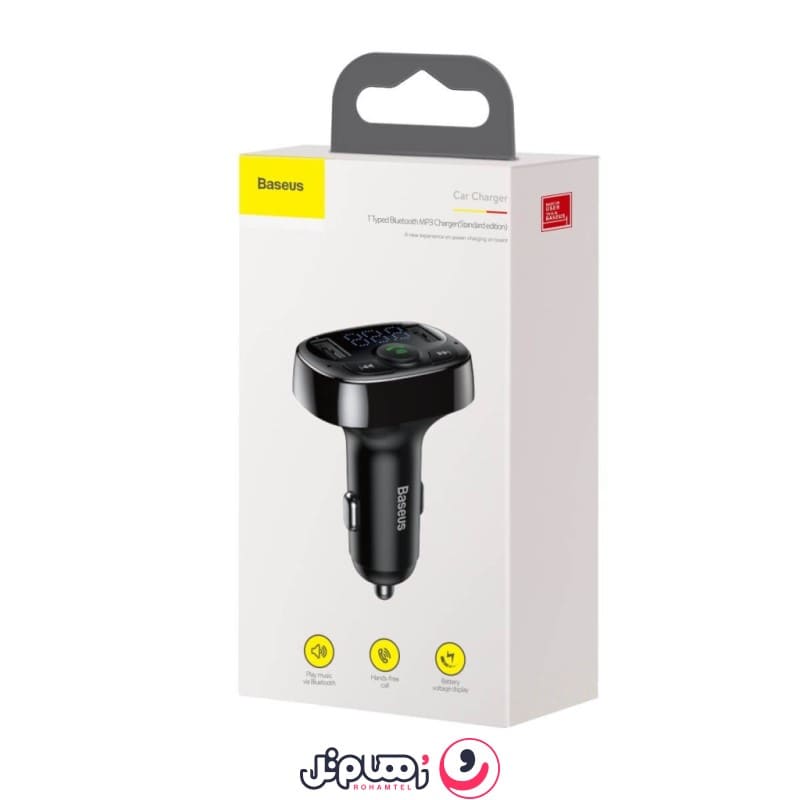 شارژر فندکی بلوتوثی پخش کننده اف ام خودرو باسئوس مدل T Typed S-09A