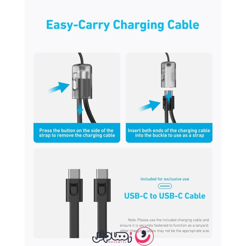پاوربانک انکر مدل A1384 ظرفیت 20000 میلی آمپر ساعت به همراه کابل USB-C