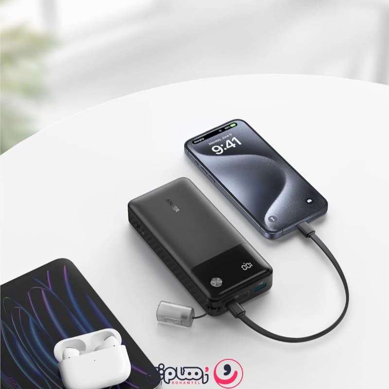 پاوربانک انکر مدل A1384 ظرفیت 20000 میلی آمپر ساعت به همراه کابل USB-C