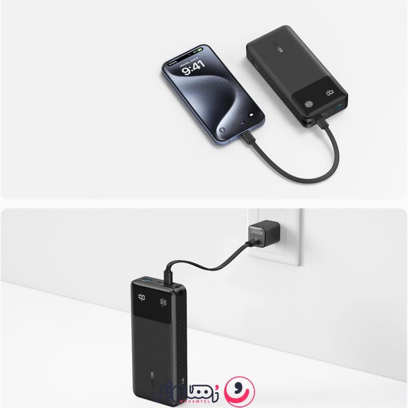 پاوربانک انکر مدل A1384 ظرفیت 20000 میلی آمپر ساعت به همراه کابل USB-C