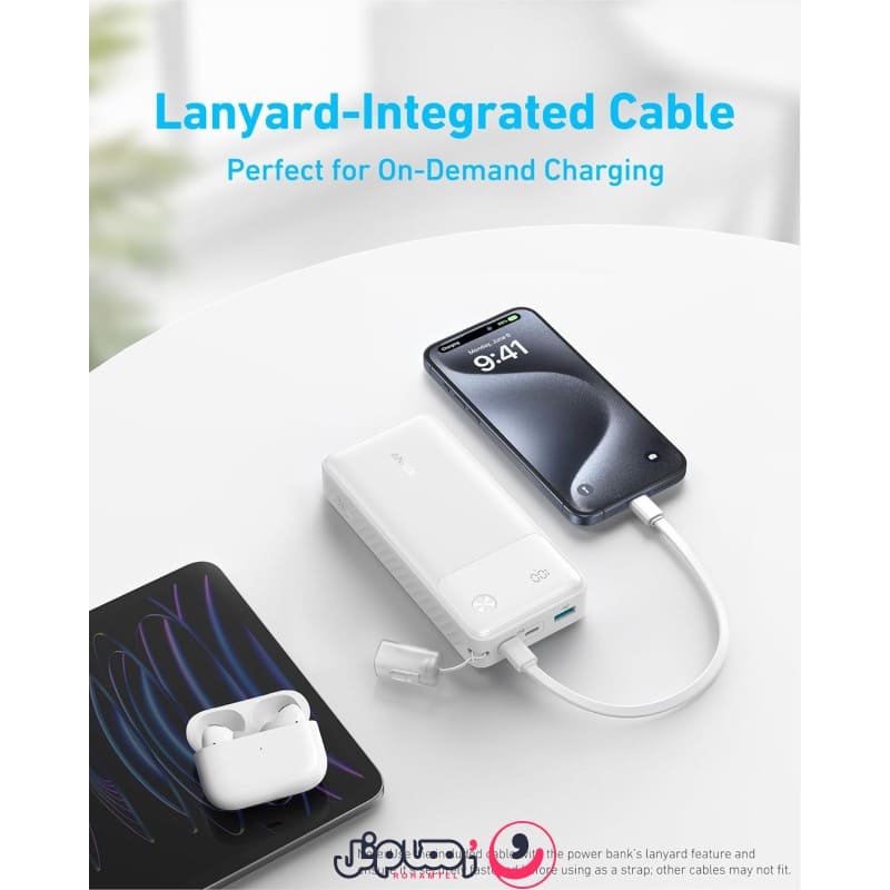 پاوربانک انکر مدل A1384 ظرفیت 20000 میلی آمپر ساعت به همراه کابل USB-C