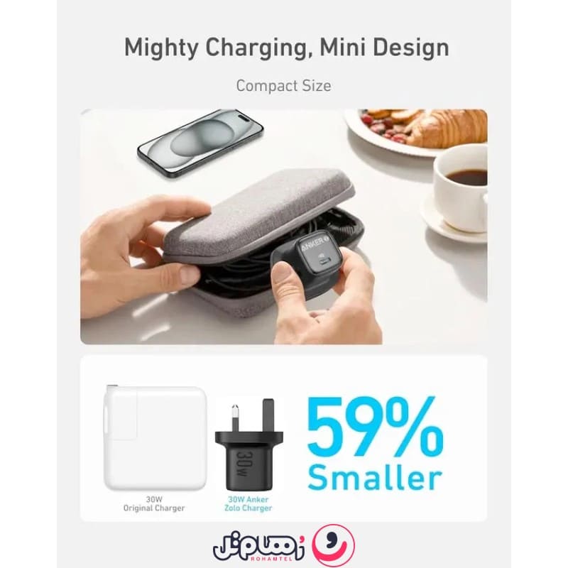 شارژر دیواری انکر مدل Anker Zolo A2698 توان 30 وات