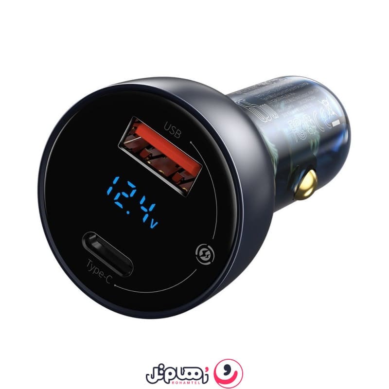 شارژر فندکی باسئوس TZCCKX-0G توان ۶۵ وات با کابل تایپ سی