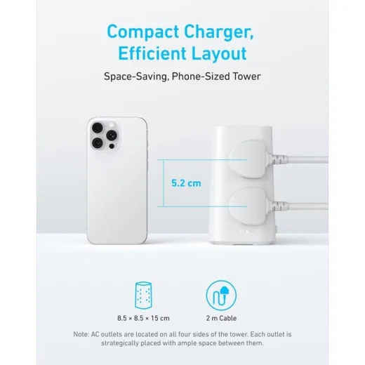 چندراهی برق انکر Anker Tower Extension Lead with USB Slots 12-in-1 مدل A9185