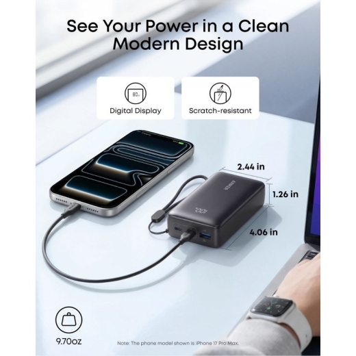 پاوربانک انکر A110J ظرفیت 10000mAh و توان 30W