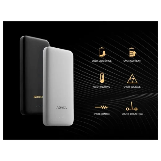 ویژگی های پاوربانک ای دیتا مدل ADATA T10000 ظرفیت 10000 میلی&zwnj;آمپر ساعت