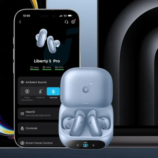 مدیریت با موبایل ایربادز بی‌سیم انکر مدل Soundcore Liberty 5 Pro D1203