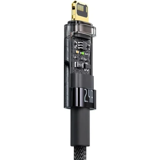 کانکتور شفاف کابل USB به لایتنینگ بیسوس مدل Explore CATS000501 طول 2 متر